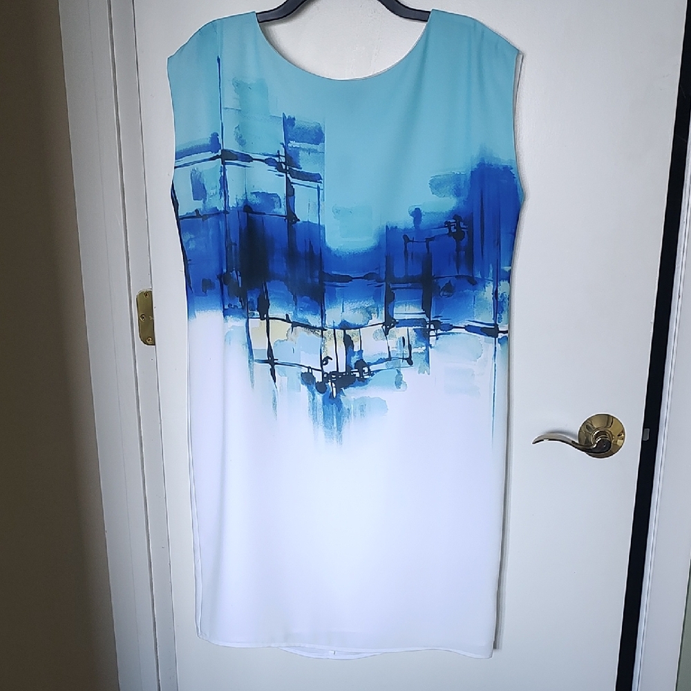 The Limited Turquoise, Navy and White Dress